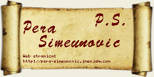 Pera Simeunović vizit kartica